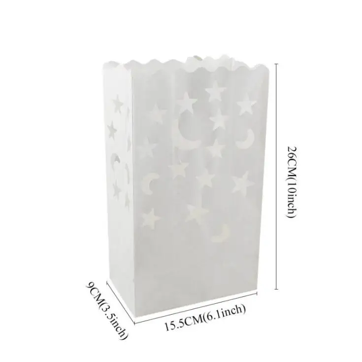 

100pcs/lot Romantic Sun Flower Candle Bag Wedding Retardant Tea Light Paper Bags For Birthday Party 26*15*9CM