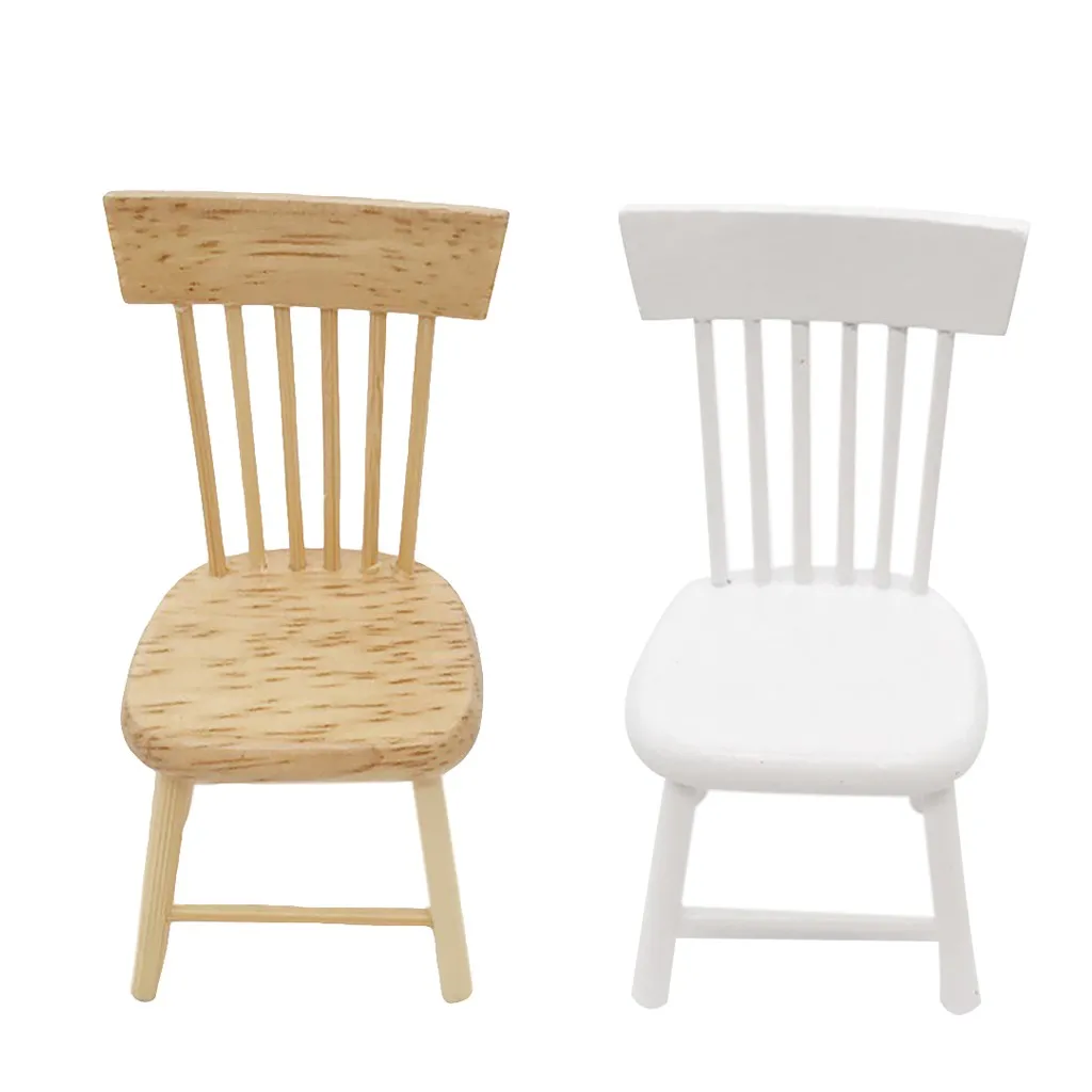 1:12 Dollhouse Furniture Miniature Wooden Kitchen Chair Kids Pretend Play Toy Funny Doll House Accessories brinquedos |