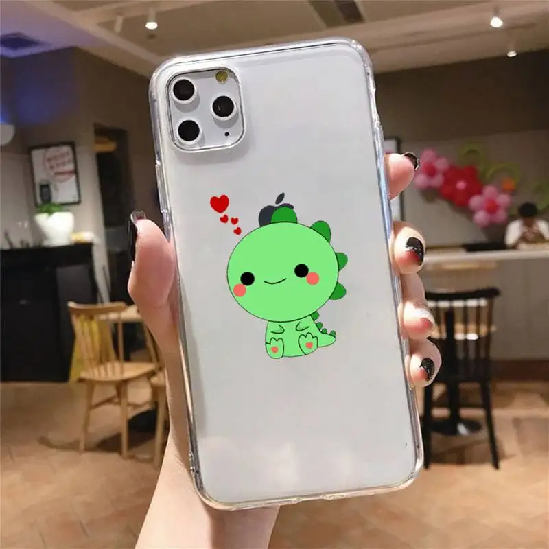 

Cute Cartoon Dinosaur animal Phone Case Transparent soft For iphone 5 5s 5c se 6 6s 7 8 11 12 plus mini x xs xr pro max