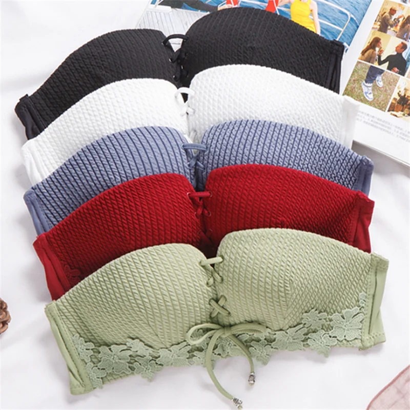 Сексуальные бюстгальтеры с галстуком женское беспроводное нижнее белье 2