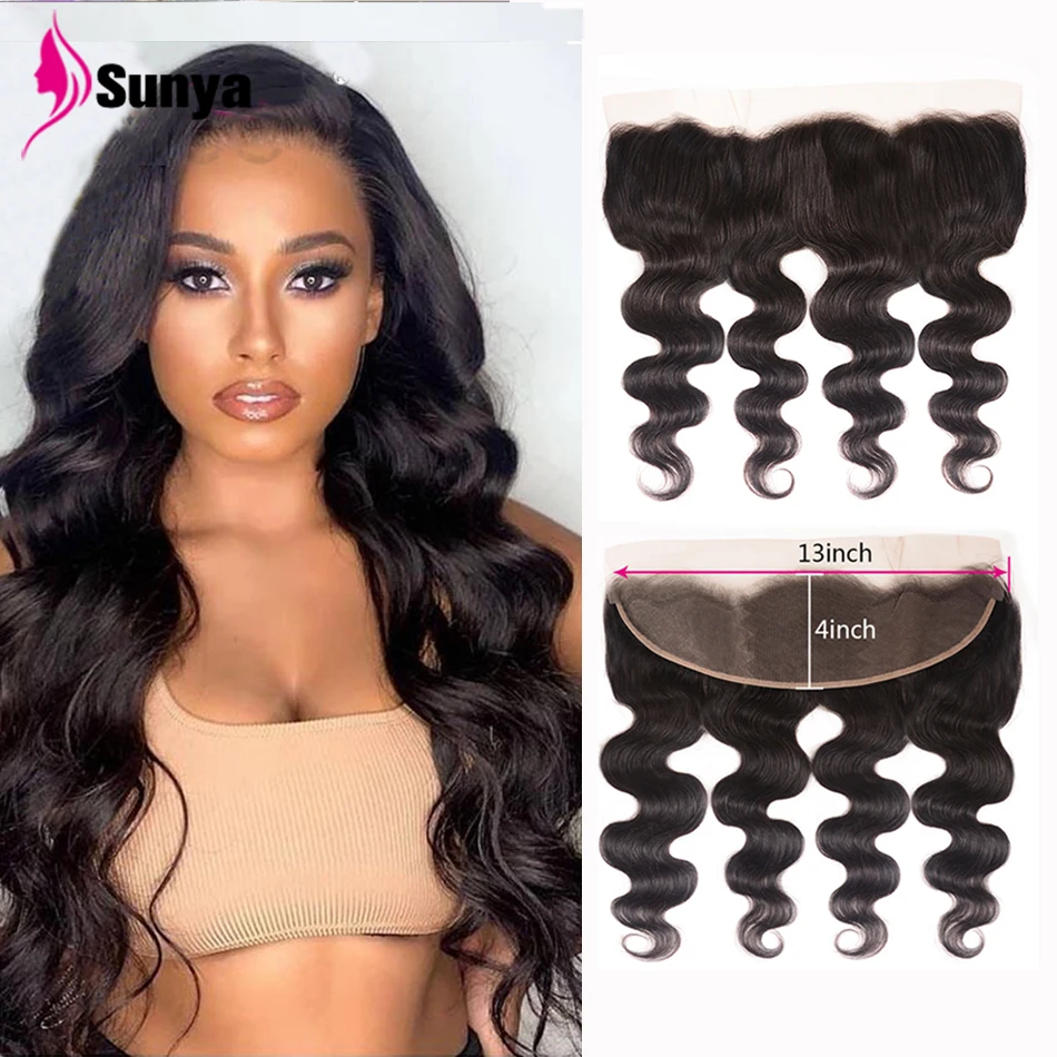 

13X4 Body Wave Lace Frontal Closure Free Part Transparent Lace Closure Peruvian Remy Human Hair HD Swiss 4X4 5X5 Lace Closure