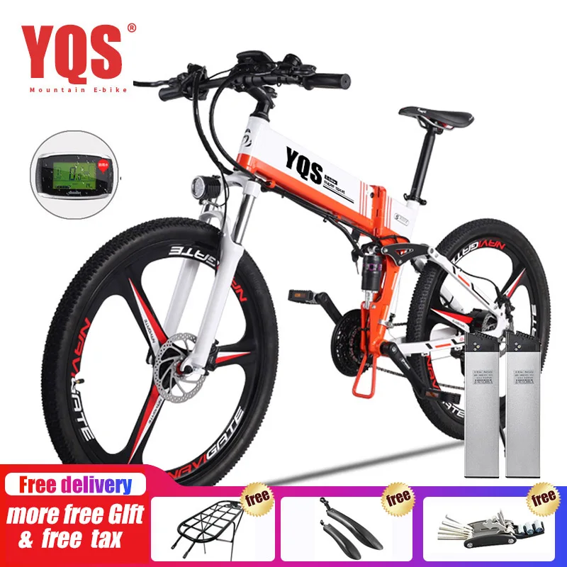 YQS Электрический велосипед 350 Вт/500 Вт 110 км 21 скоростной аккумулятор ebike Электрический 2" от шоссейный электровелосипед bicicleta