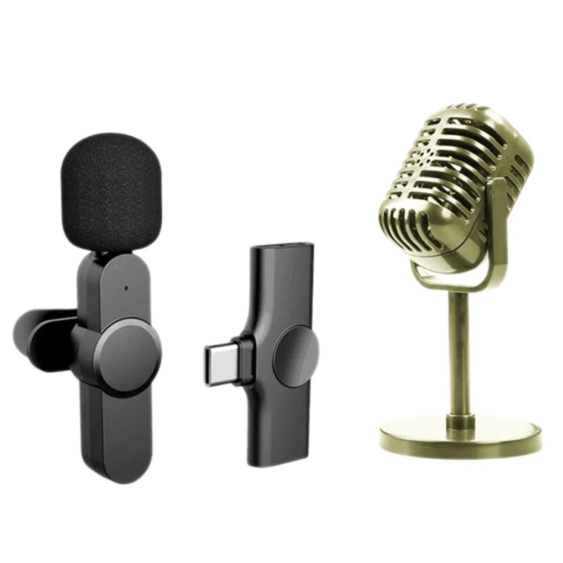 

Type-C Wireless Lavalier Microphone for Android Phone Microphone for Youtube Facebook Live Stream Vlogger Interviews