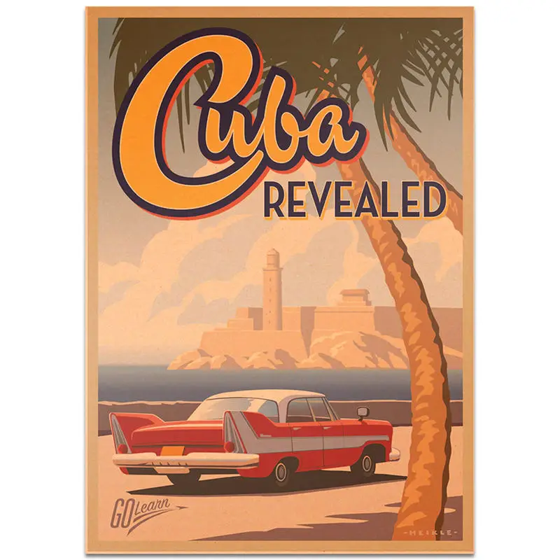 NCITY167 Cuba Пейзаж Плакат ручная роспись праздник рисунок стены Искусство Наклейка оберточная бумага в винтажном стиле отель гостиная домашний декор 42x30 см - Цвет: NCITY167