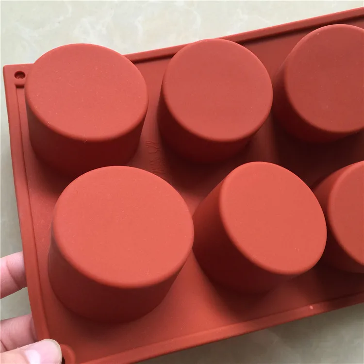 8 Cavity Round Cylinder Cake Mold Soap Diy Cupcake Silicone Moulds | Дом и сад