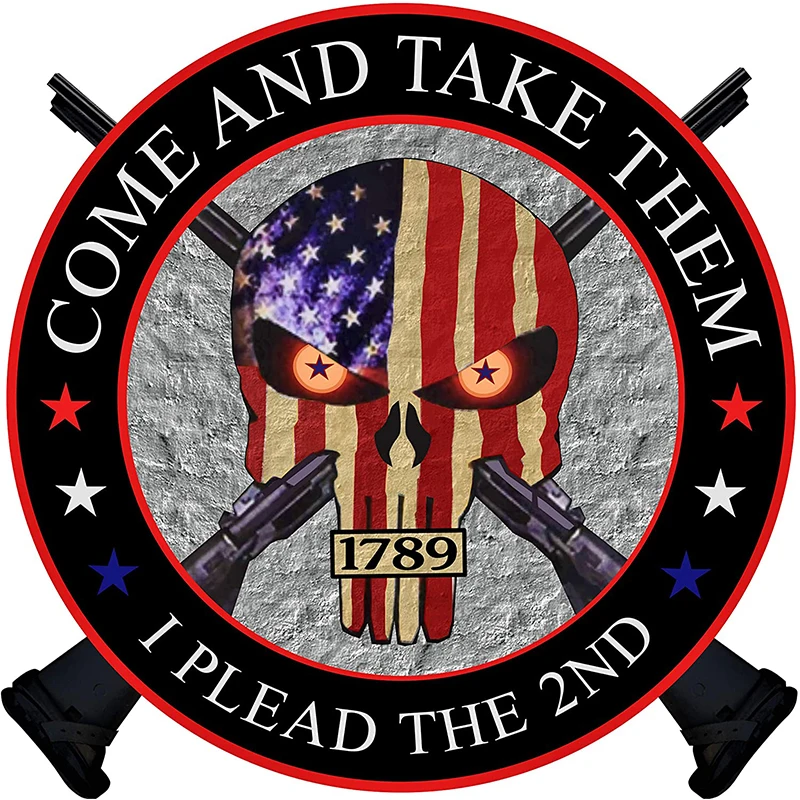 

American Flag Skull Bumper Stickers-Come and Take Them Premium Vinyl Car Decal | Bing Special * Military Mohr Waterproof PVC
