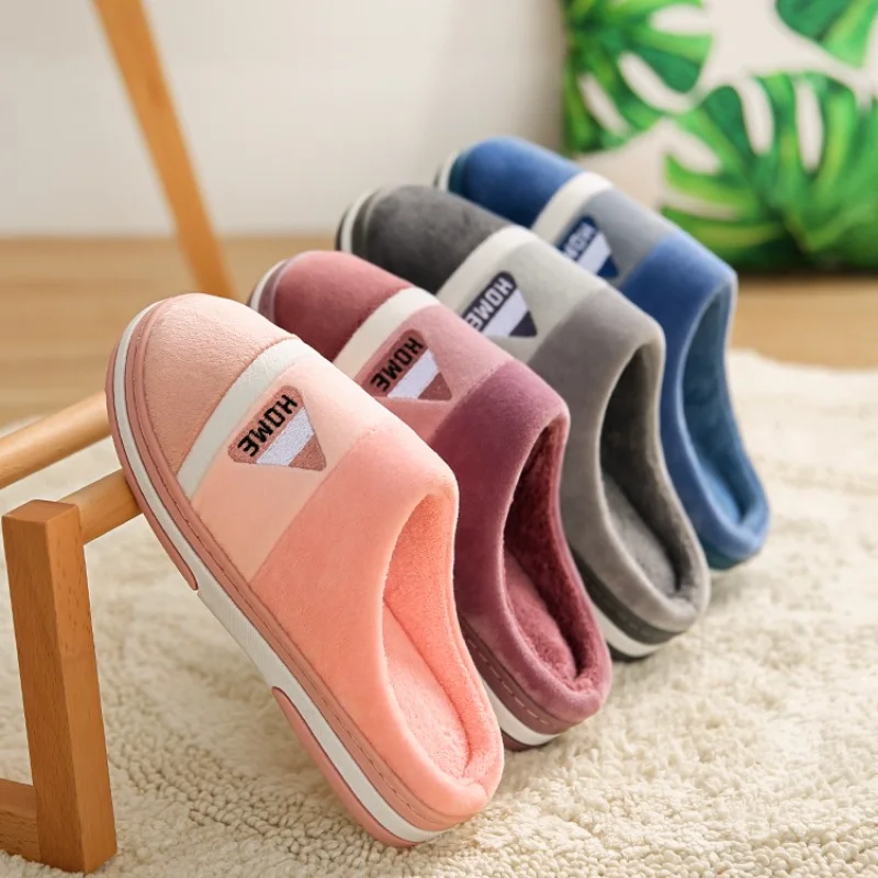 

Men House Slippers Bedroom Couple Winter Ladies Slippers Warm Home Shoes Indoor House Slippers Plus Size 46 47 48 49