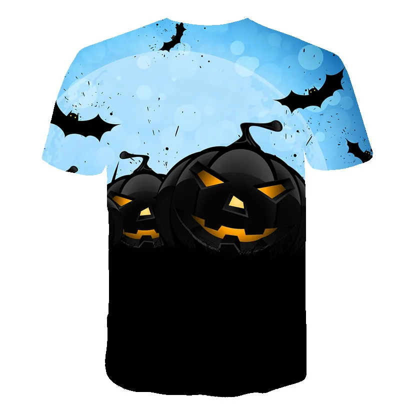

Pumpkin Head T Shirt 2020 Halloween 3D Printed t shirt Kids For Boys Funny Cool Yellow Short Sleeve Children's Clothing 4T-14T