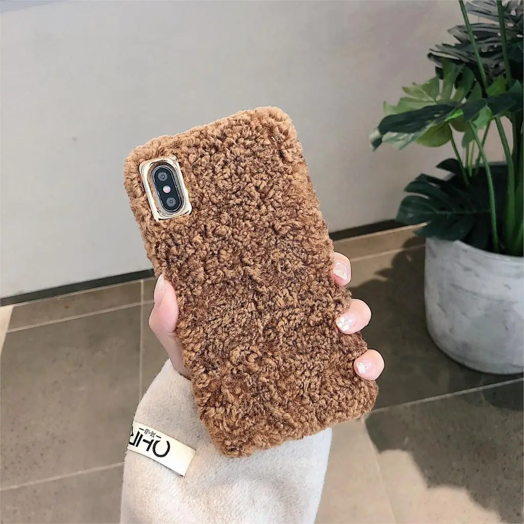 Чехол из шерстяного меха для Asus Zenfone Max Pro(M2)(mm1) 5 Lite Go tv ZB631KL ZB555KL ZC600KL ZE620KL ZC550KL ZB601KL ZB602KL - Цвет: Dark Brown