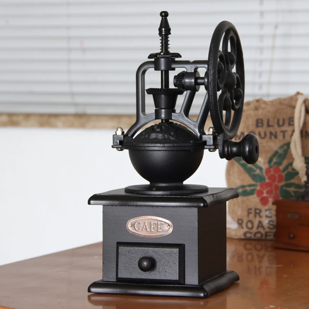 Online 1PC Macinacaffè Retrò Manovella Macinacaffè Manuale Caffettiera Decorazione Cucina Per Negozio Di Casa