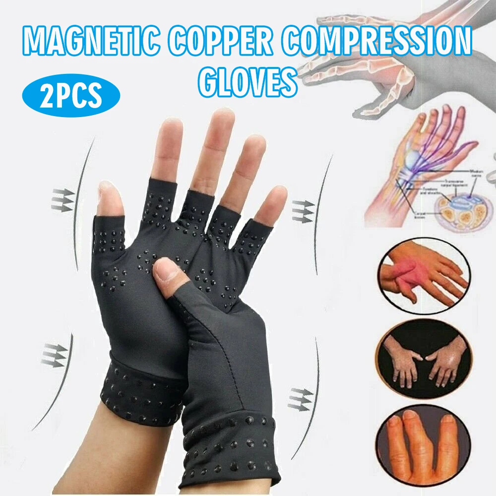 

1 пара, магнитные медные компрессионные перчатки при артрите