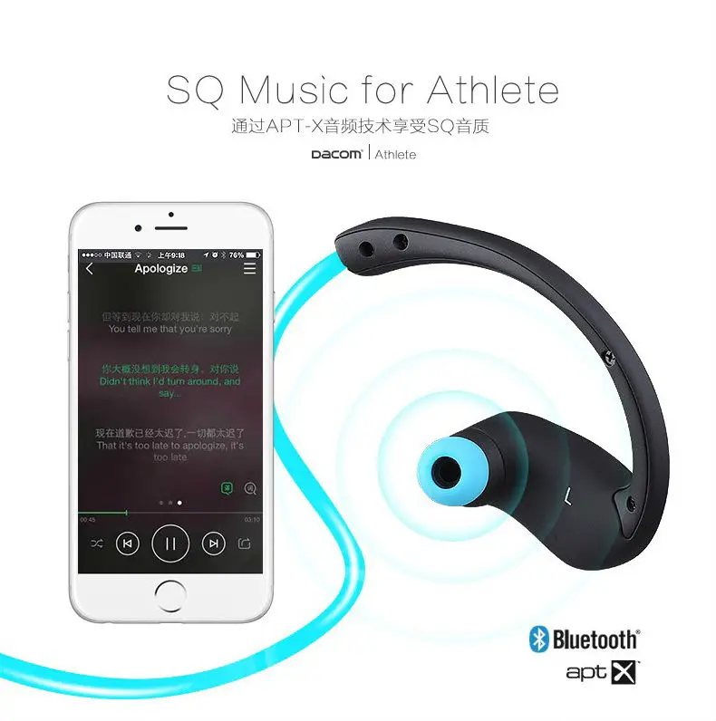 Dacom G05 Athlete Спортивные наушники Bluetooth Беспроводные спортивные наушники стереонаушники для музыки гарнитура Fone De Ouvido с Microph