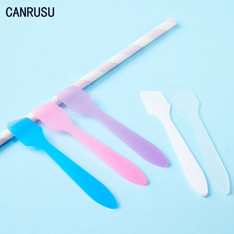 

CANRUSU 100Pcs Mini Cosmetic Spatula Disposable Scoop Makeup Spoon Mask Cream Spoon Eye Cream Stick Make Up Face Beauty DIY Tool