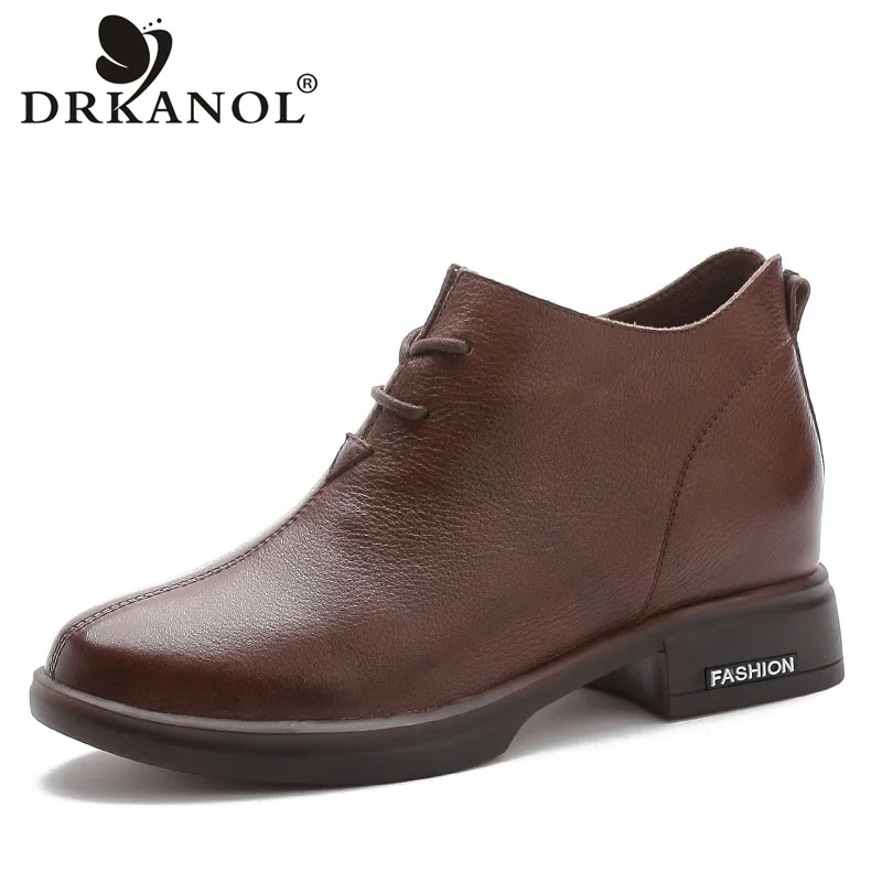 

Ботильоны женские из натуральной кожи, на плоской подошве, в стиле ретро, осень 2020