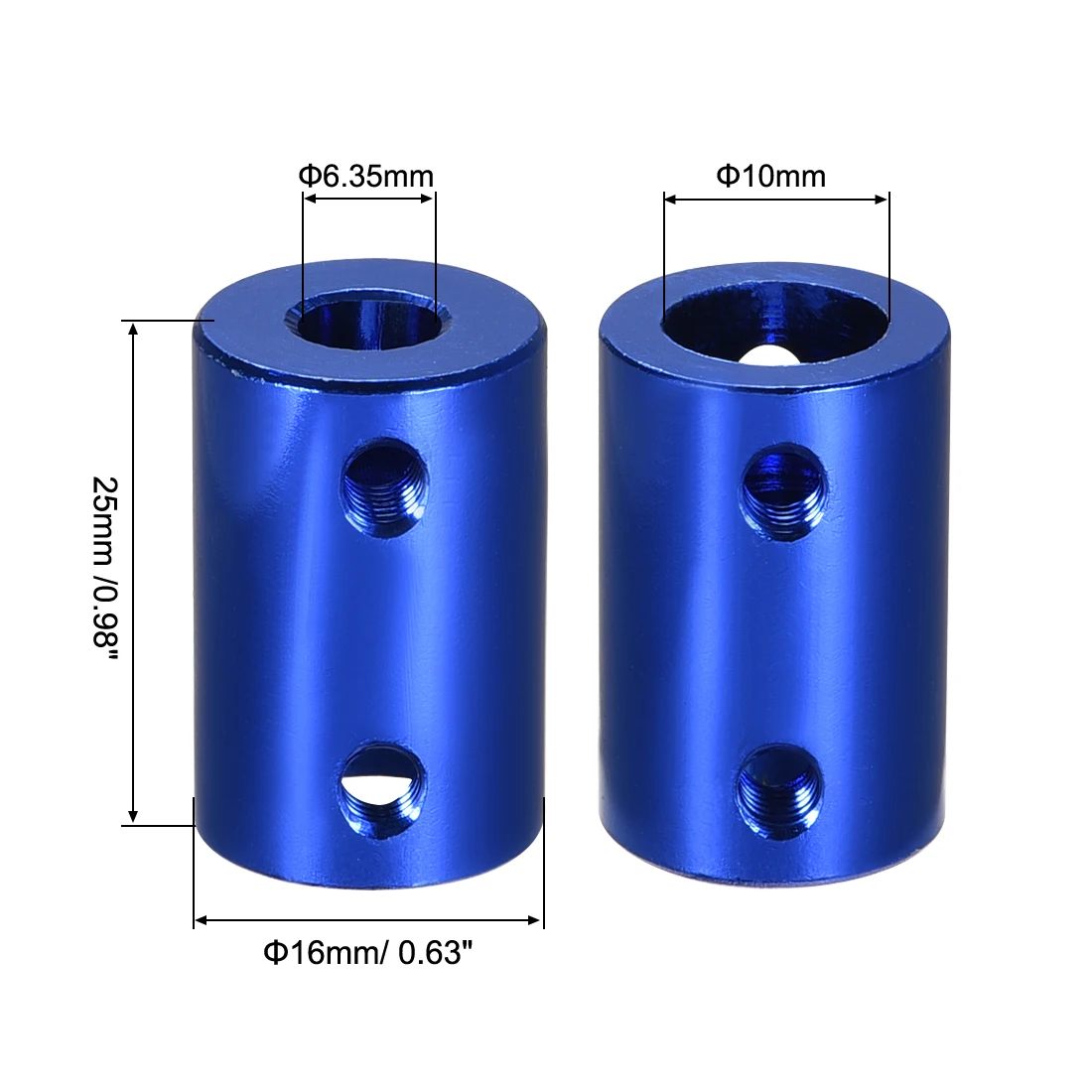 

uxcell 4pcs 8mm to 10mm Bore Rigid Coupling 25mm Length 16mm Diameter Light Blue to Model Car Model Boat Hardware Mould etc