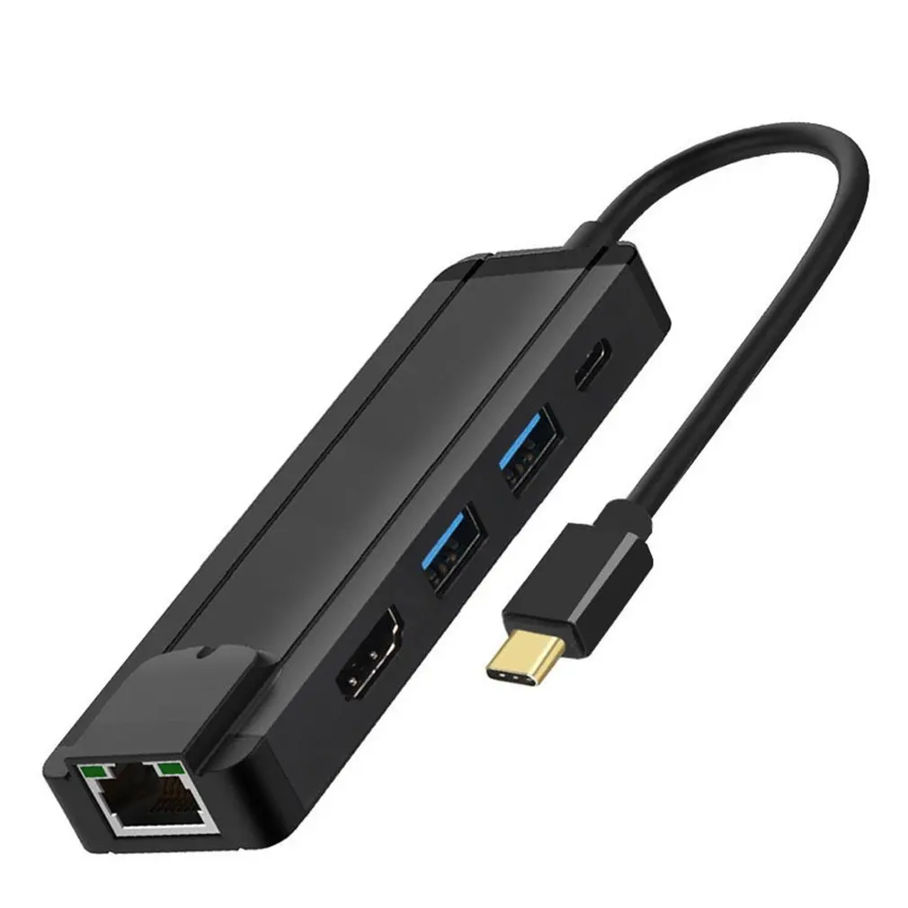 

5in1 Type C HUB To HDMI Rj45 4K TV HDTV USB 3.0 Gigabit Ethernet Lan Adapter Cable For Macbook Thunderbolt 3 USB-C PD Charger