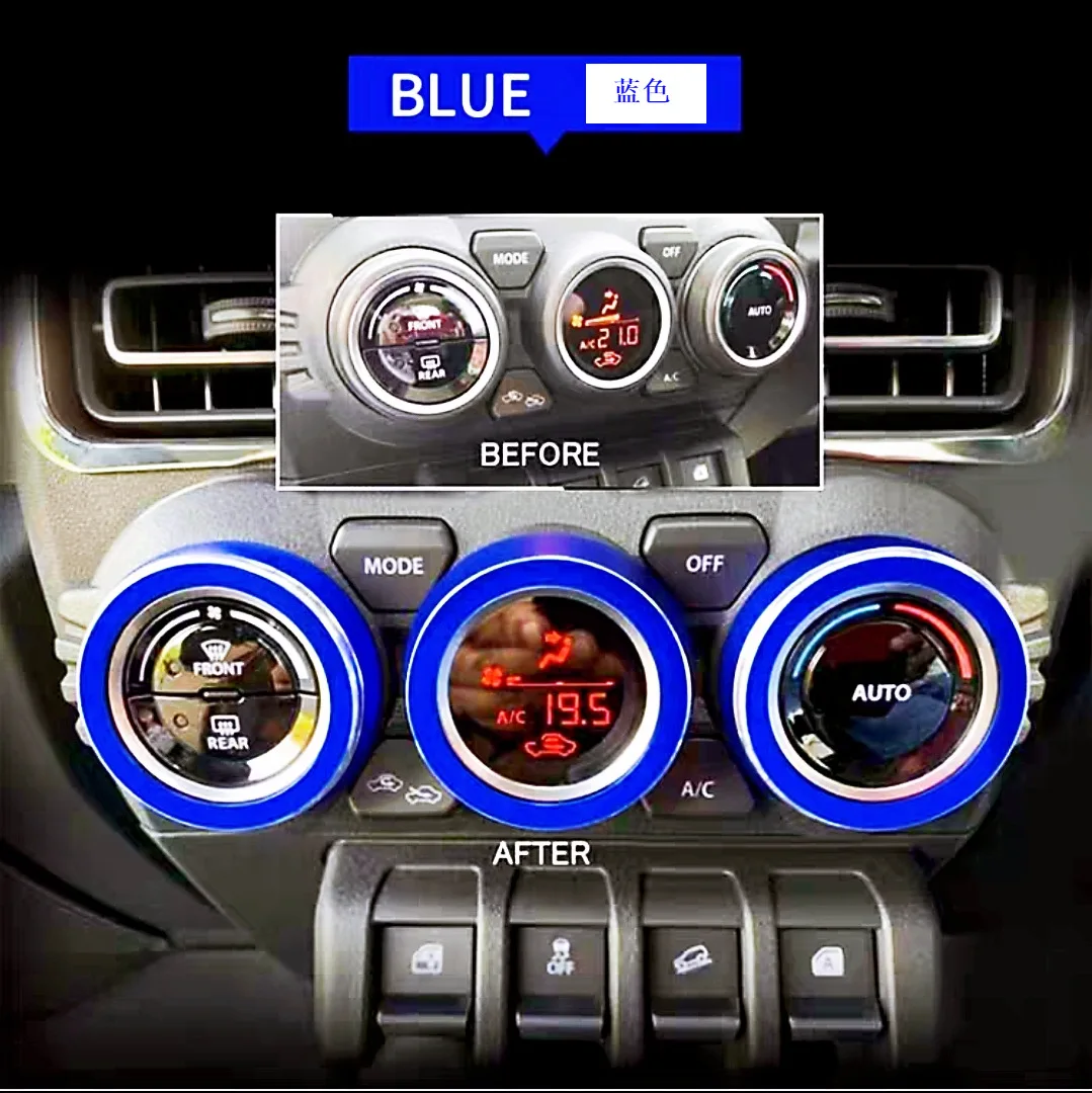 

3 шт. для Suzuki Jimny JB64 JB74 2018-2020 украшение переключателя кондиционера ручка отделки крышки кольцо аксессуары для интерьера автомобиля