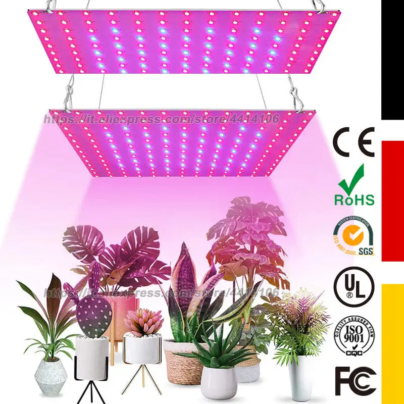 LED Grow Lights for Indoor Plants Full Spectrum Panel Growing Lamps with 169 Pcs Red & Blue LED (45W)