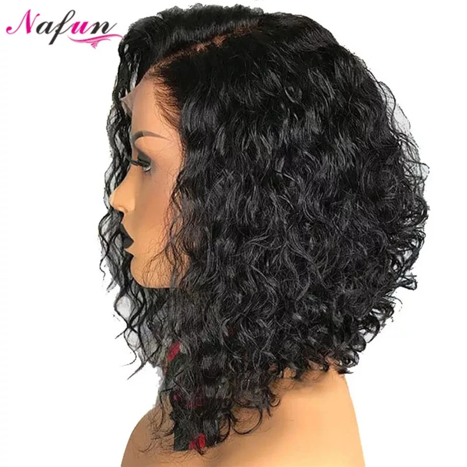 Курчавые вьющиеся парики на сетке спереди из человеческих волос для женщин 13x4