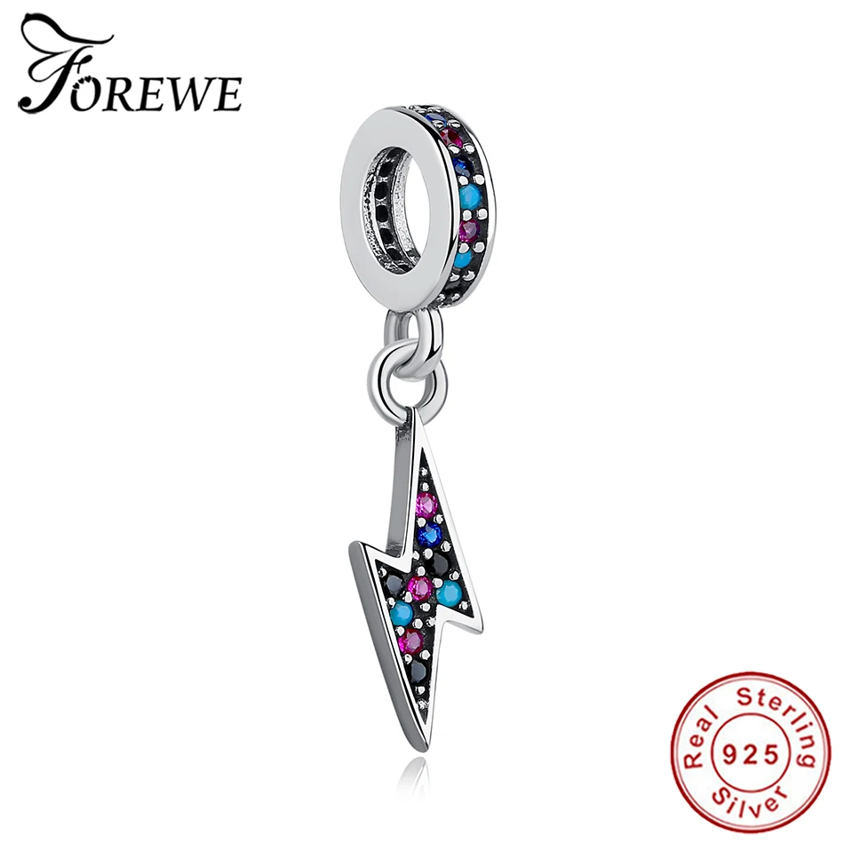 2019 новые серебряные бусины 925 пробы с украшением в виде кристаллов молний Серьги