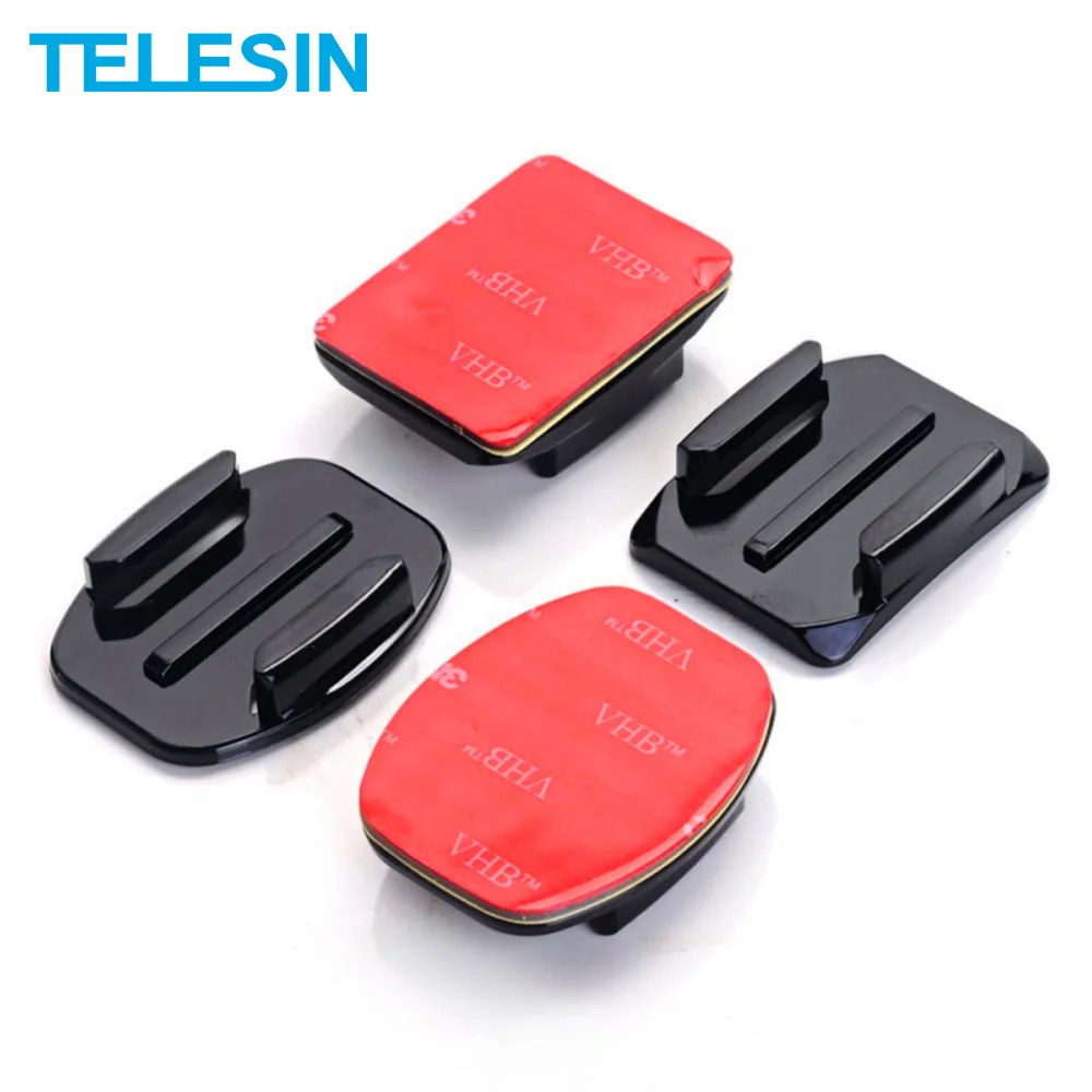 TELESIN 2pcs Flat Adhesive Mount + Curved Camera Base for GoPro Hero 10 9 8 7 6 5 4 Insta360 Osmo Action | Электроника
