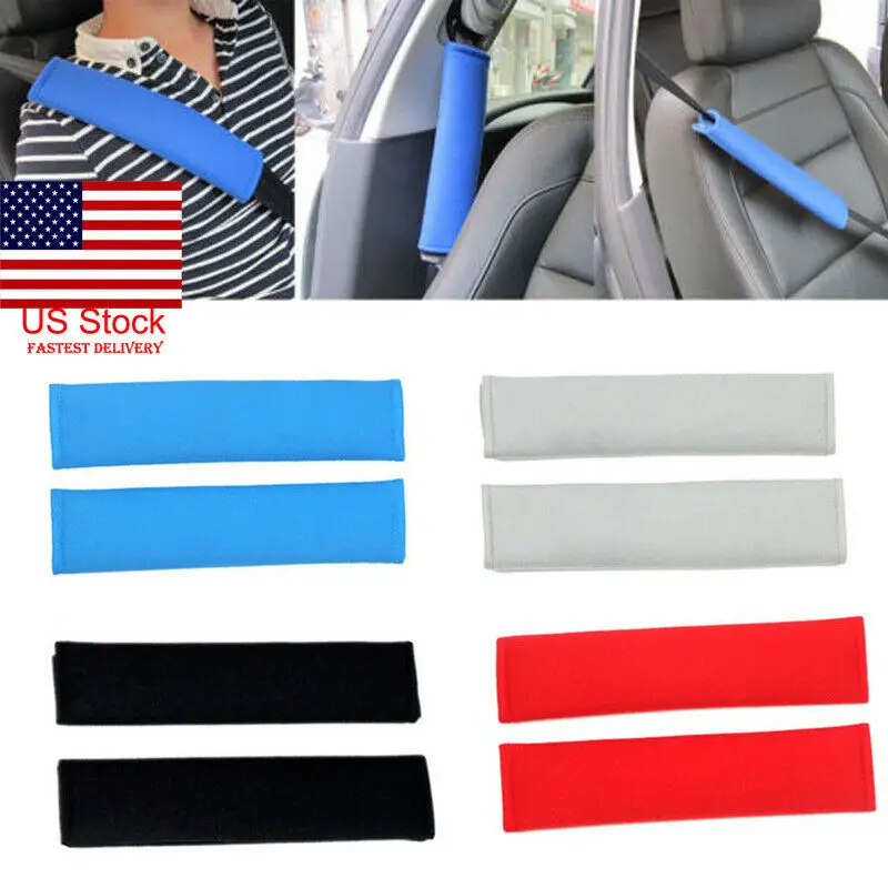 Comfortable 2X Shoulder Cover Cushion Seat Belt Pad Strap Back Pack Harness Car Safety Blue Black Gray Red 4 Colors | Автомобили и