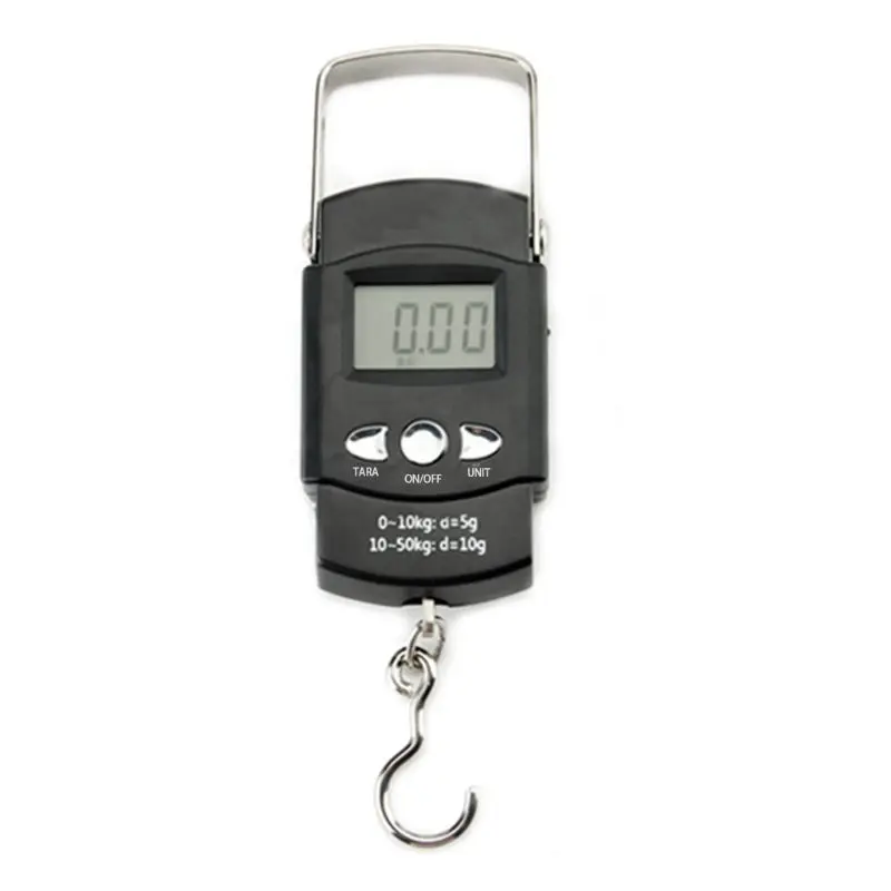 

Portable Backlit LCD Display 110lb/50kg Electronic Balance Digital Fishing Postal Hanging Hook Scale with Measuring Tape