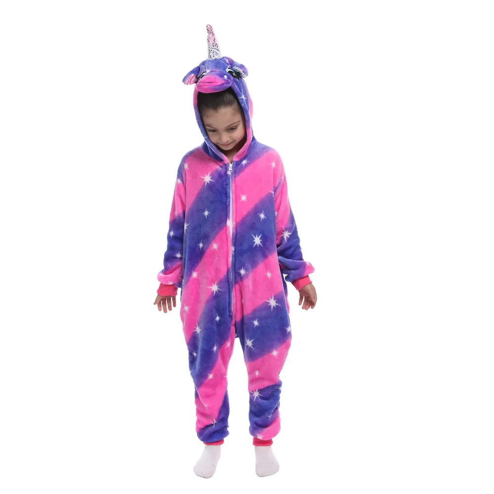 Panda Leopard Unicorn Pajamas One Piece Hooded Onesie for Kids Baby Sleepwear Homewear Children Pyjamas Kigurumi Pajama |