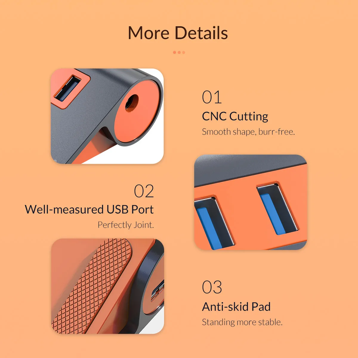ORICO 4 порта USB3.1 Gen2 концентратор USB C Gen2 алюминиевый концентратор 10 Гбит/с SuperSpeed с 12 В адаптер питания для Mac Pro huawei samsung