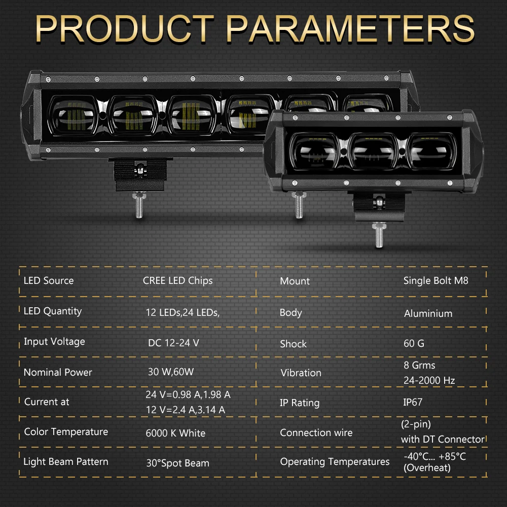 6D объектив СВЕТОДИОДНЫЙ светильник 12V 24V для вождения рабочий свет s Barra Led 4x4
