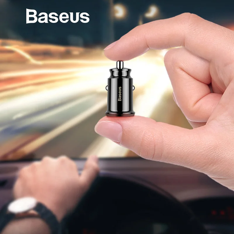 Baseus автомобильное зарядное устройство для iPhone samsung телефон планшет gps 3.1A Быстрая зарядка зарядное устройство мини двойной USB автомобильный адаптер зарядного устройства для телефона