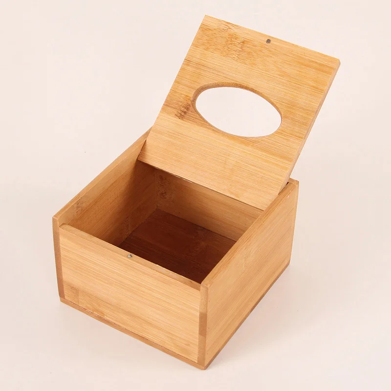 Натуральная квадратная бамбуковая коробка для салфеток бумажная салфетка