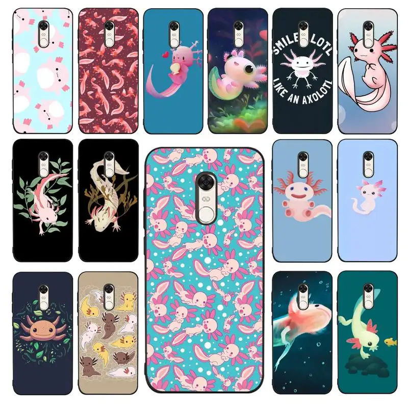 

Yinuoda Cute Animal Axolotl Phone Case for Redmi 5 6 7 8 9 A 5plus K20 4X 6 cover