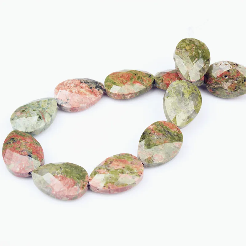 

16 16MM Flower Green Natural Gem Round Loose Faceted Beads Flat Beads For Bracelets Necklaces DIY