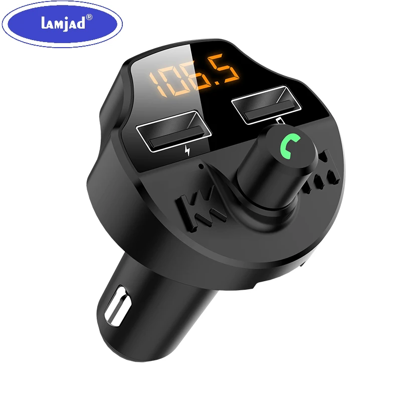 

3.1A Dual USB Charger Car Bluetooth 5.0 FM Transmitter MP3 Player Car Kit TF Card Car Quick Charge Adapter Handsfree Calling