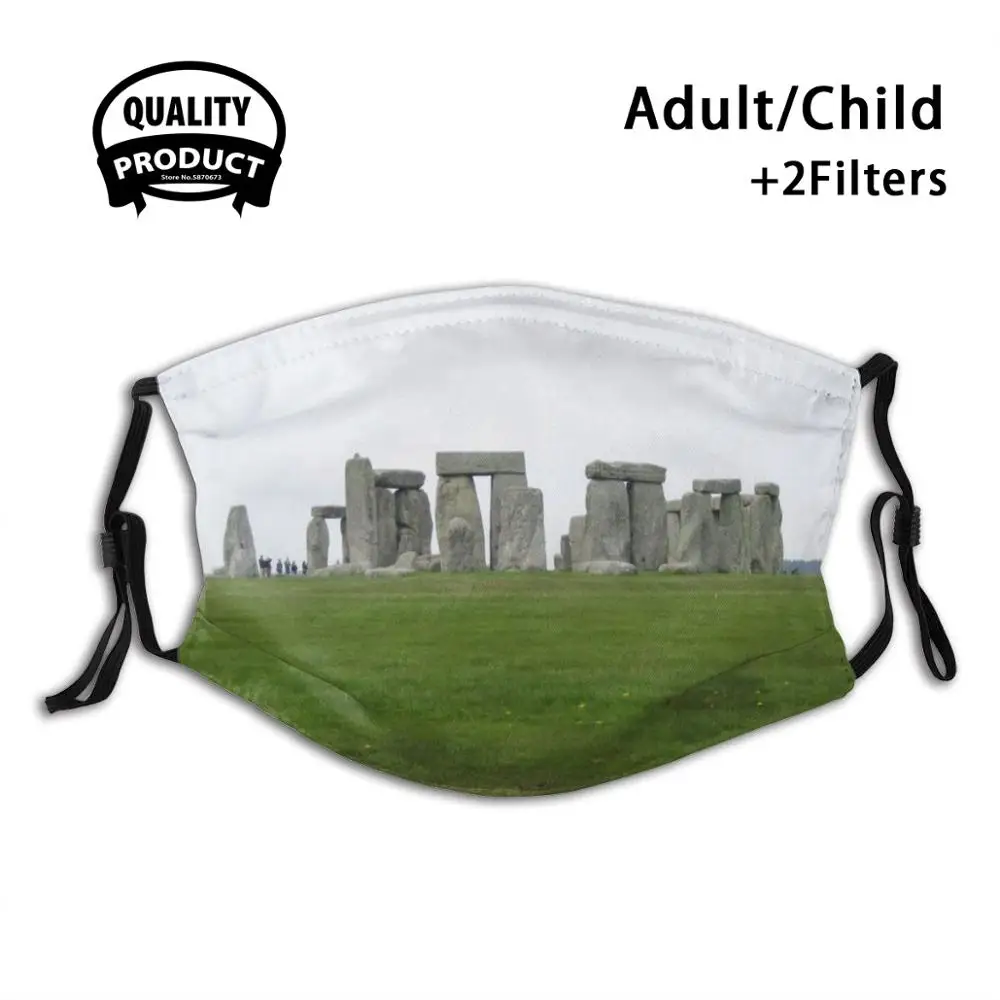 

Маска для лица Stonehenge - Somerset Uk от пыли, моющаяся маска с фильтром ReusableStonehenge Somerset, неолитная древняя поклонение
