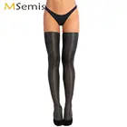 Женские горячие прозрачные длинные чулки нижнее белье сексуальные блестящие компрессионные эластичные облегающие высокие чулки Нескользящие шелковые колготки