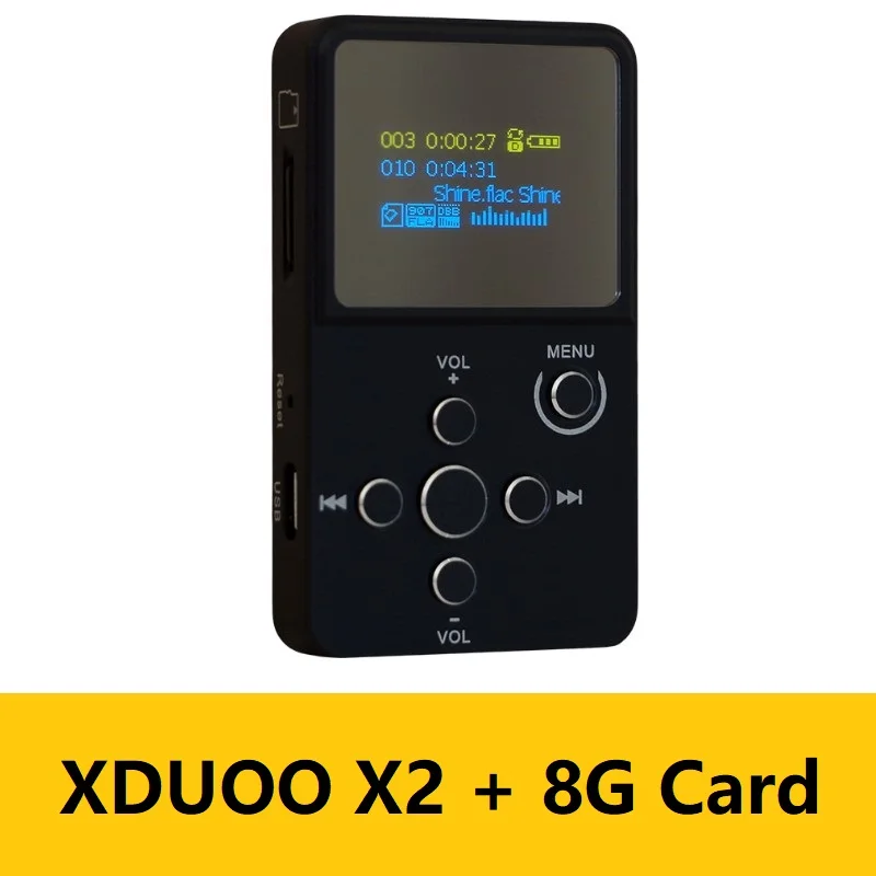 Цвет! Начального уровня Hi-Fi MP3 музыкальный плеер FLAC Xduoo X2 Поддержка MP3 WMA ape flac WAV формат уполномоченным продавцом - Цвет: X2 and 8G Card