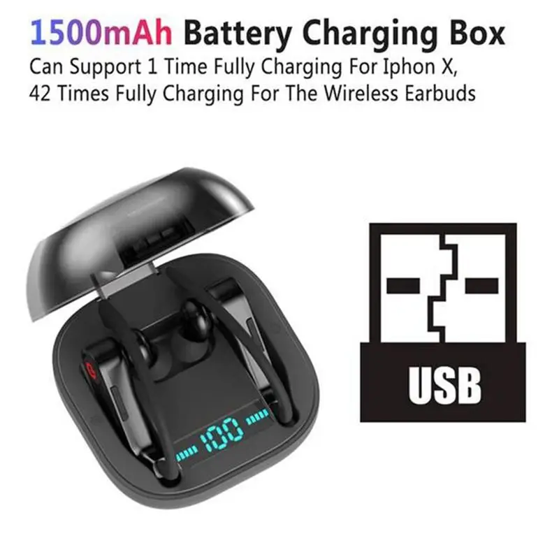 Для HBQ Q62 Powerbeats Pro TWS Bluetooth 5,0 наушники стерео беспроводные наушники Водонепроницаемая гарнитура с зарядным устройством наушники