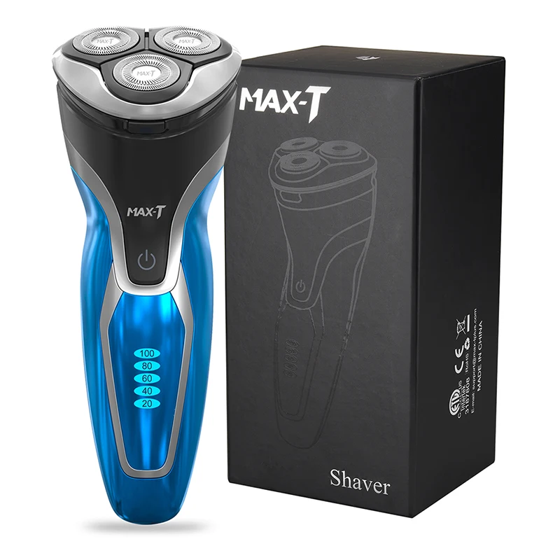 MAX-T RMS7109 Электробритва Моющаяся перезаряжаемая 110-240 в 3D Тройное Лезвие Уход за лицом электрическая бритвенная машинка для стрижки бороды для мужчин