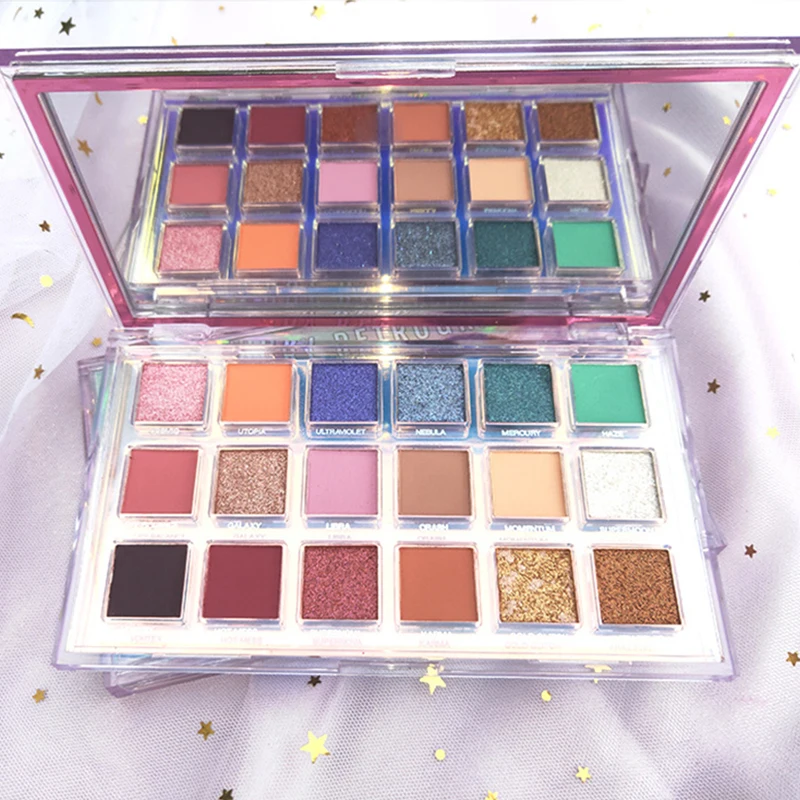 

18 color eye shadow plate sequins pearl no dizzy makeup mercury makeup Waterproof Eyeshadow Palette Cosmetic