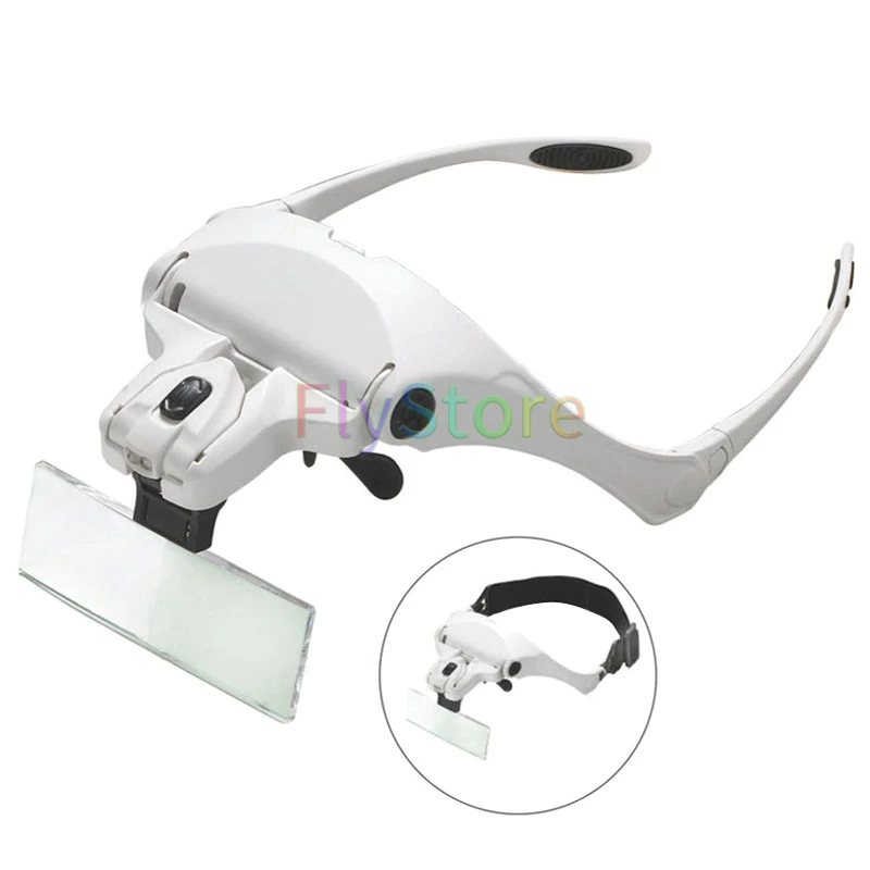 Стоматологическая светодиодный лампы с 5 пар линз головка Лупа Сменные кронштейн