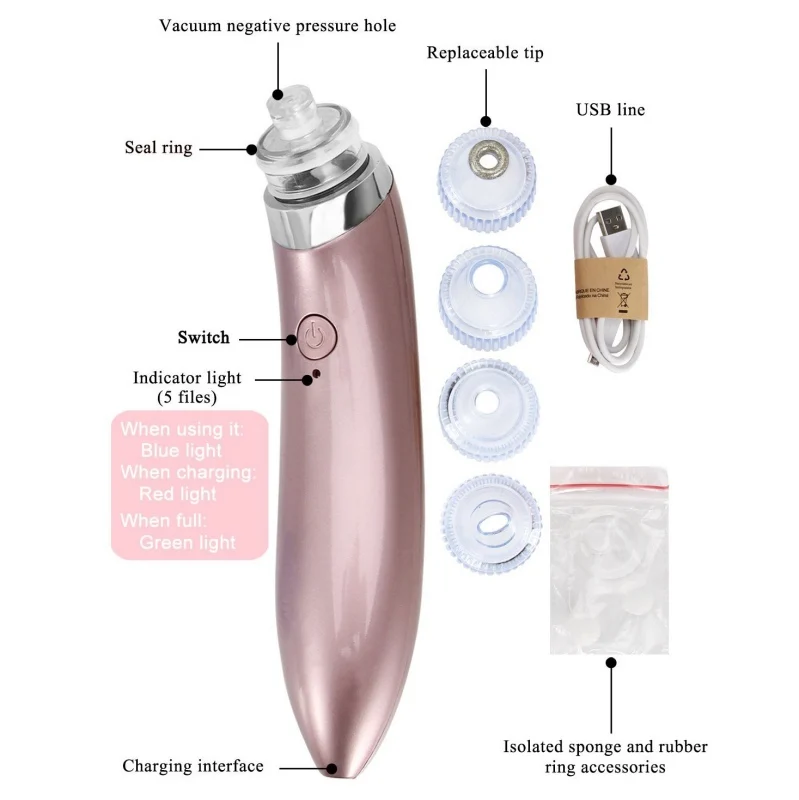 Вакуумный отсос для угрей алмазное удаление втулок акне пилинг пор уход за кожей