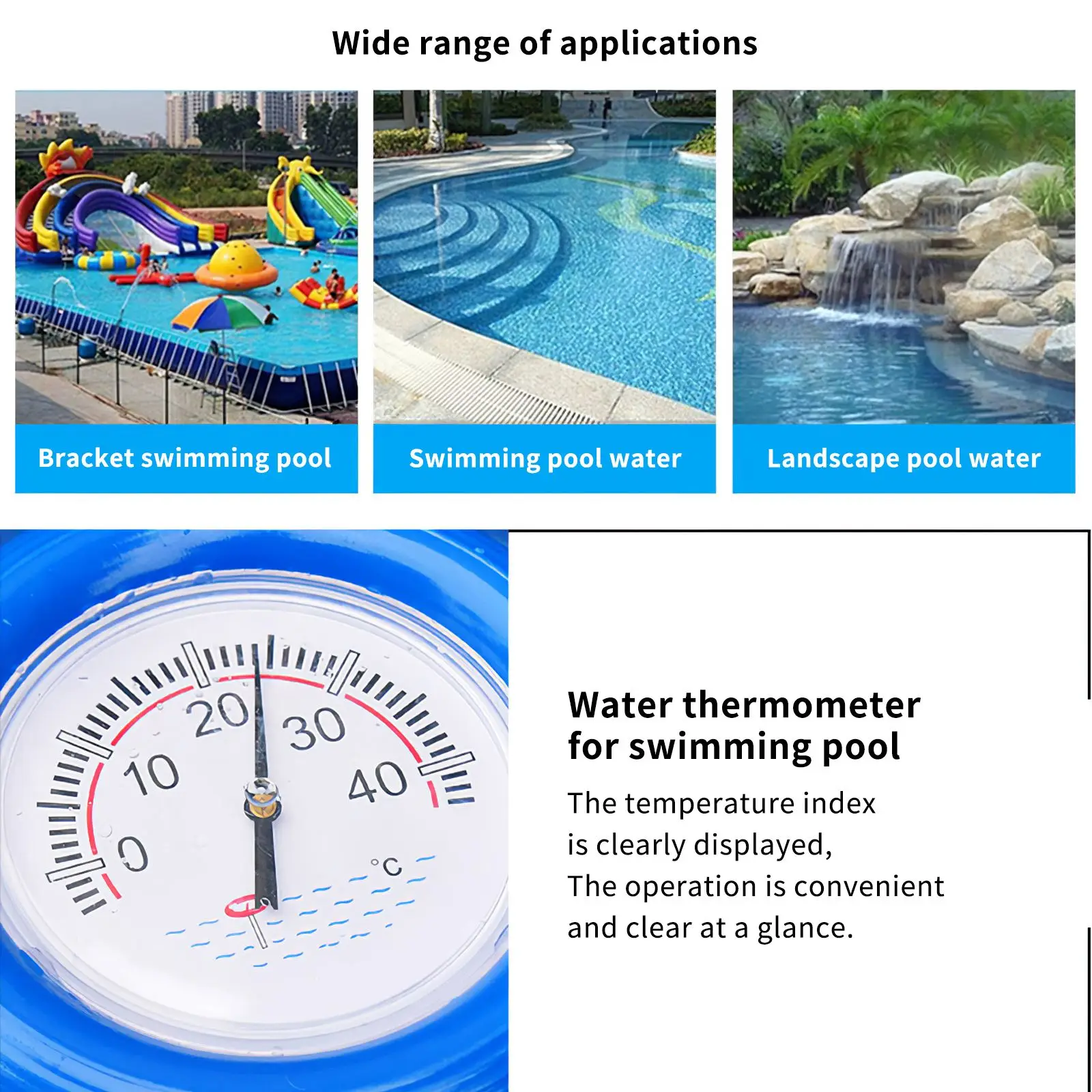 

Floating Digital Pool Thermometer Outdoor Spa Thermometer Pond Tub Waterproof Temperature Meter For Swimming Pools, Hot Springs