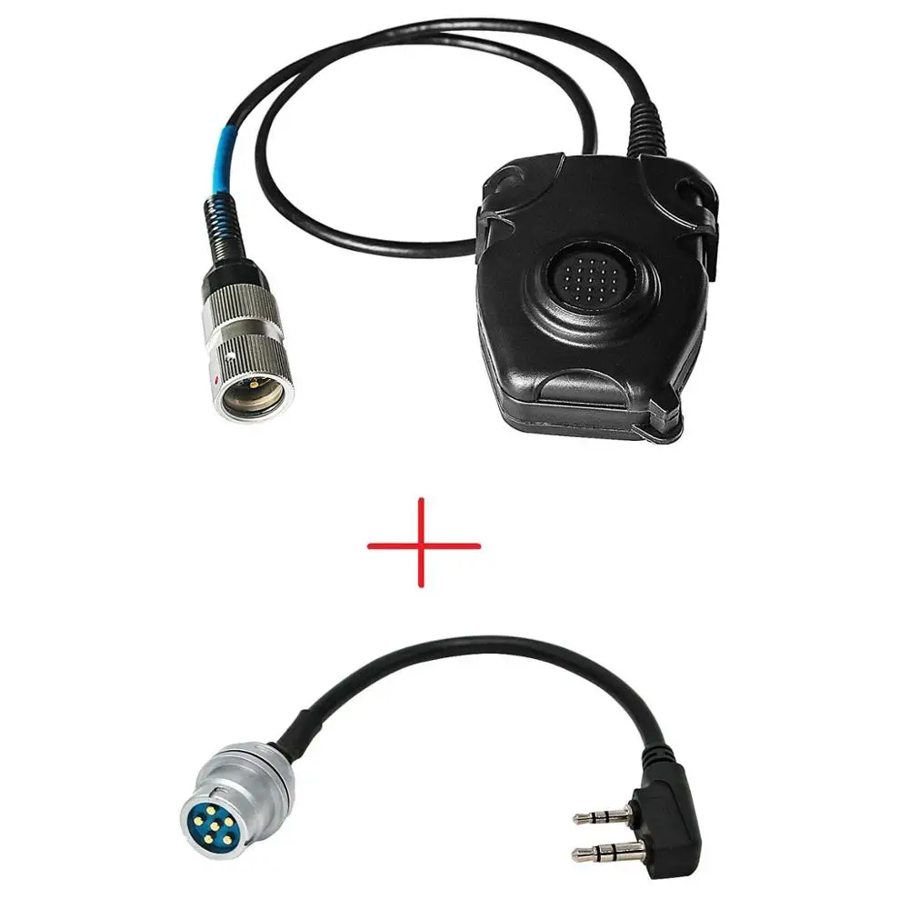 Tactical PRC PTT 6-pin PELTOE PTT Headphone Adapter and PRC/Intercom Cable U283 for AN/PRC 148152152A Virtual Box Dummy Model