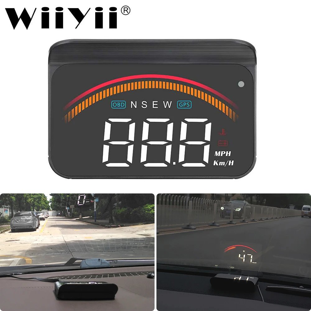 

New M12 HUD Head Up display Auto HUD OBD2&GPS Car Speed Projector KMH MPH Speedometer Car Detector Oil Consumption Alarm