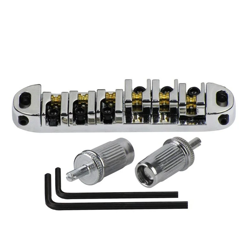 Хромированный металлический роликовый седло Tune O Matic Bridge для Les Paul style сменный