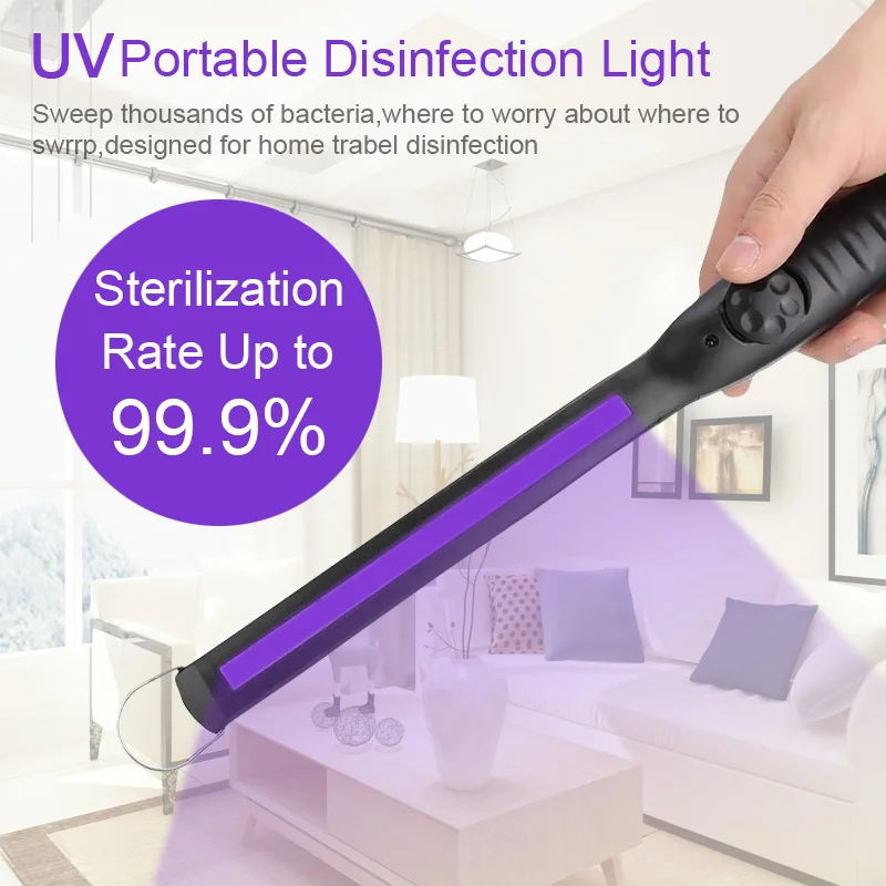 

395nm Sterilize UV-C Light Germicidal Lamp Rechargeable UV Lamp Home Handheld Germicidal Quartz Bacterium Disinfection UV Lamp
