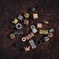 2 pieceslot of geometric cz spacer beads wholesale cubic ssquare copper cubic zirconia beads diy jewelry looking for supplies