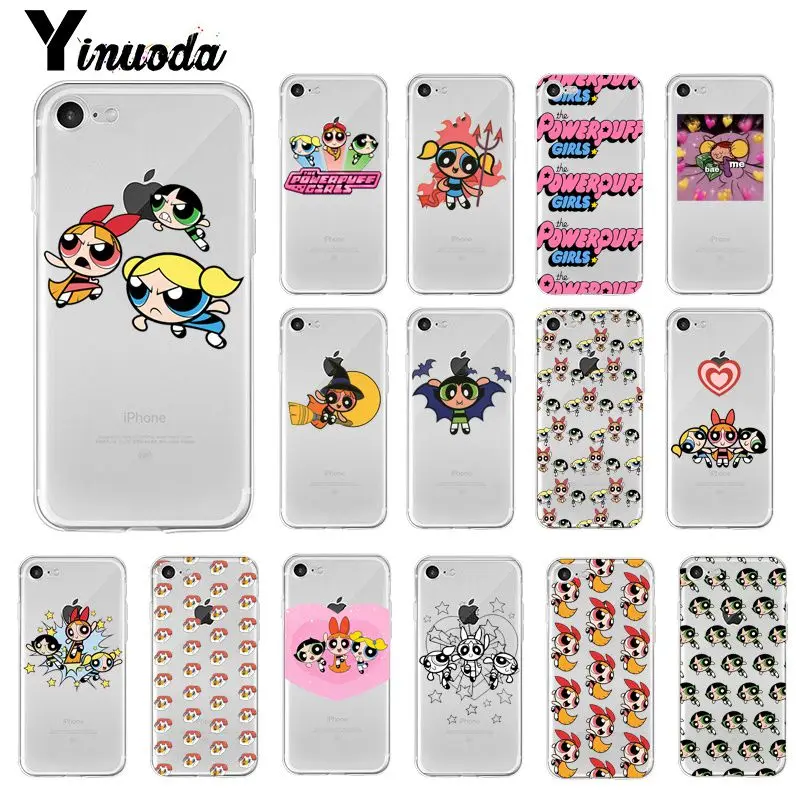 Чехол Yinuoda The Powerpuff для девочек, мягкий чехол для телефона iPhone 8 7 6 6S Plus X XS MAX 5 5S SE XR 10, чехол Capa 11 pro max